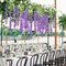 24 Pack Artificial Fake Wisteria Vine Ratta (3.75 Feet) Hanging Garland Silk Flowers String Home Party Wedding Decor (Blue)